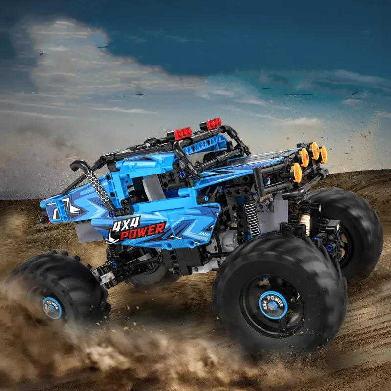 Monster Rock Crawler de control remoto para niños, bloques ensamblados sobre ruedas, juguete