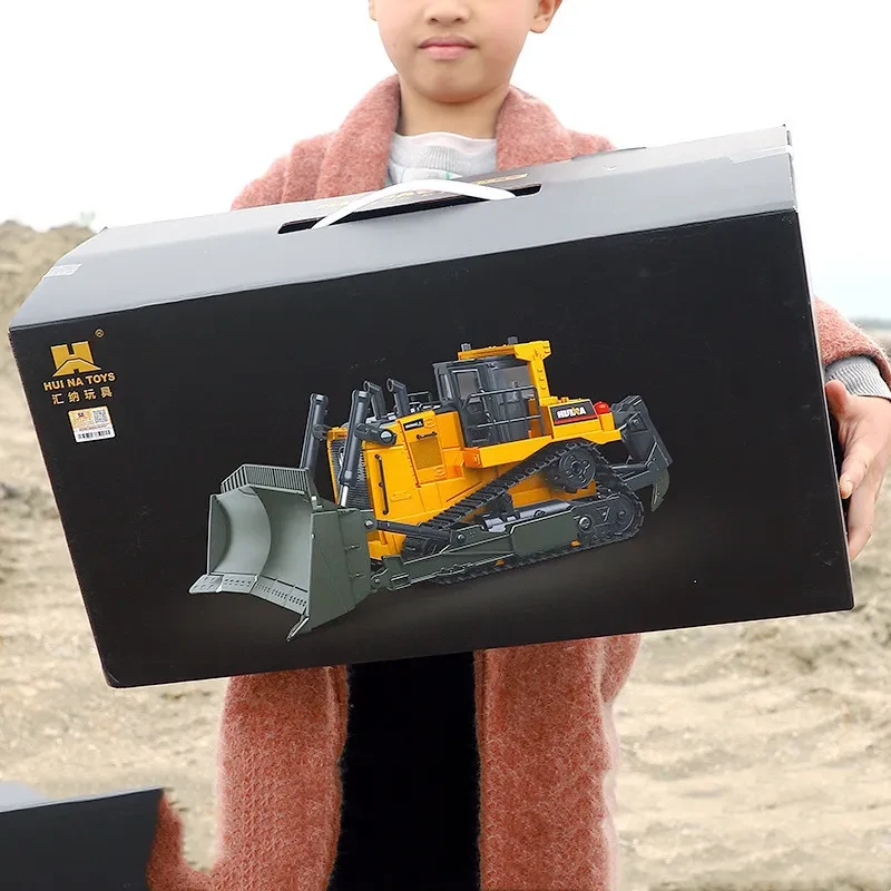 Carretilla elevadora eléctrica a control remoto, excavadora con tracción en las cuatro ruedas, vehículo de ingeniería de aleación de juguete para niños