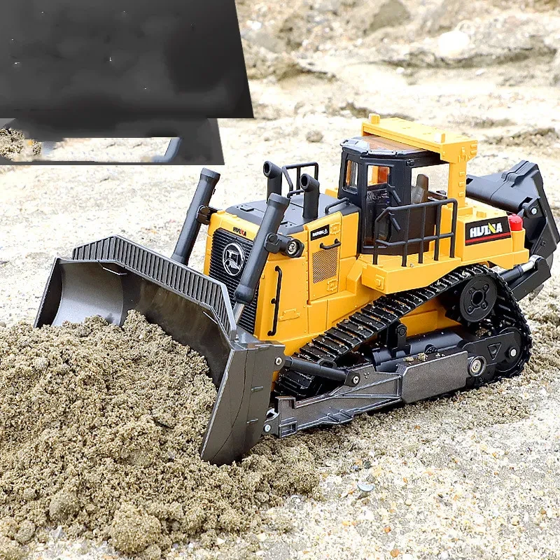 Carretilla elevadora eléctrica a control remoto, excavadora con tracción en las cuatro ruedas, vehículo de ingeniería de aleación de juguete para niños