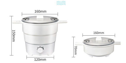 Mini olla eléctrica multifuncional para fideos, ideal para dormitorios de estudiantes, viajes, plegable, práctica olla para arroz para el hogar.