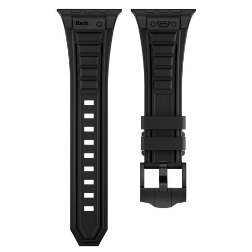 Correa de silicona elástica de alta elasticidad con clavos cruzados para iwatch 1-9 con hebilla plegable de metal