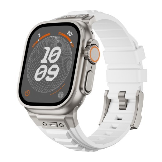 Correa de silicona elástica de alta elasticidad con clavos cruzados para iwatch 1-9 con hebilla plegable de metal