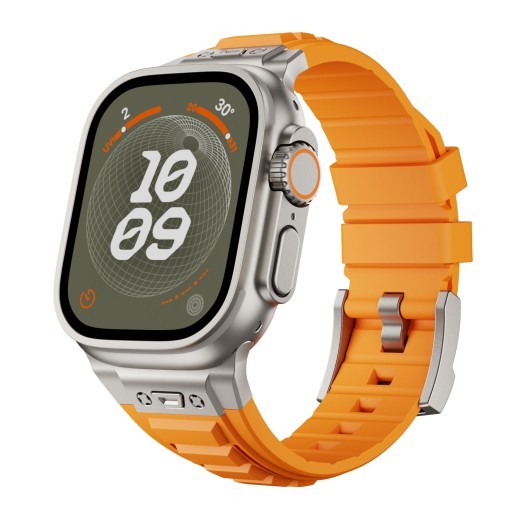 Correa de silicona elástica de alta elasticidad con clavos cruzados para iwatch 1-9 con hebilla plegable de metal