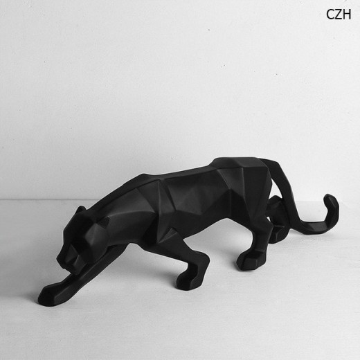 Escultura abstracta moderna de pantera negra