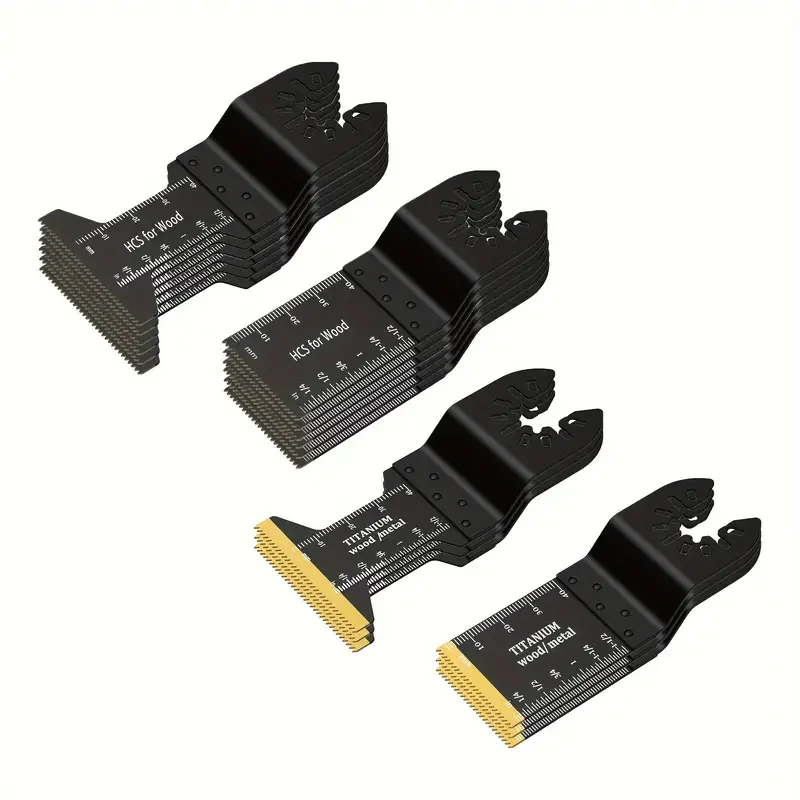 18 hojas multiherramienta oscilantes de titanio