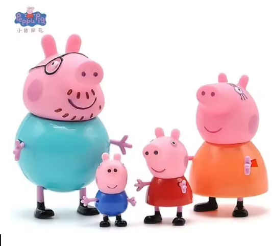 Figuras de acción de Pepa Pig (4 unidades) para la familia George, juguetes de Anime para mamá y papá, regalo de vacaciones para niños.