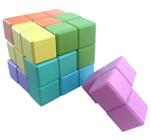 Cubo Soma de madera 3D para niños, juguetes educativos tempranos, rompecabezas Montessori, juego de desafío cerebral, juguetes sensoriales para niños
