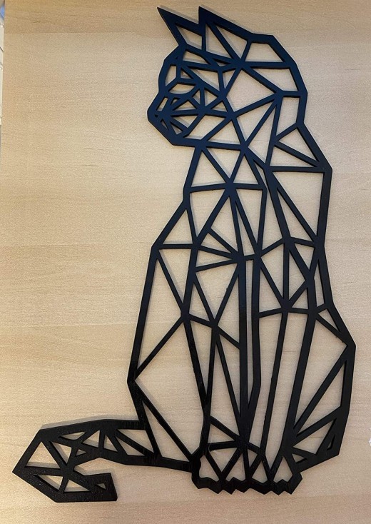 Arte de pared de metal tallado con diseño de gato, decoración de interiores para el hogar, manualidades