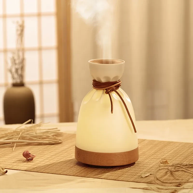 Lámpara de escritorio de aromaterapia de madera Humidificador Máquina de aromaterapia