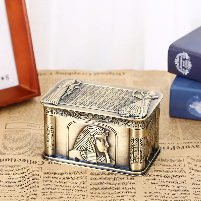 Caja de almacenamiento creativa para bodas con diseño de faraón egipcio