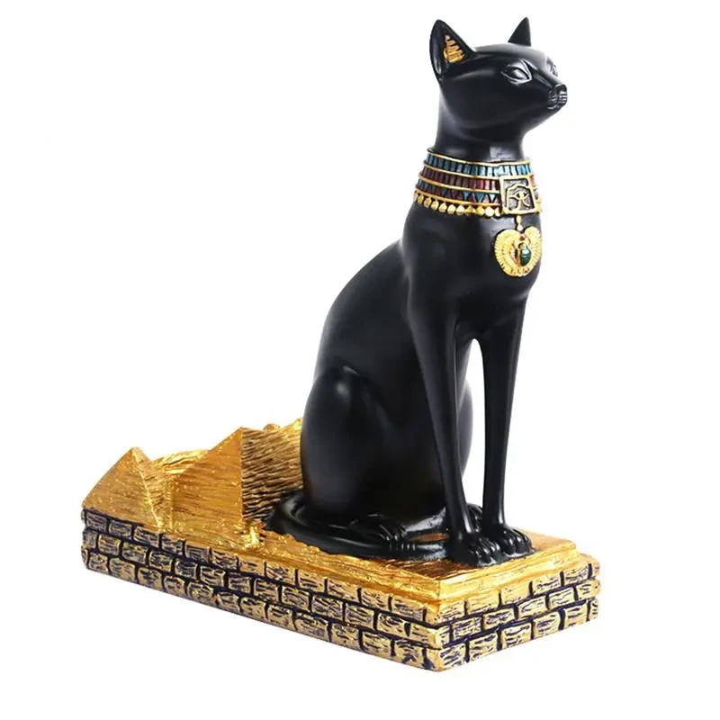 Portabotellas de resina con forma de gato egipcio