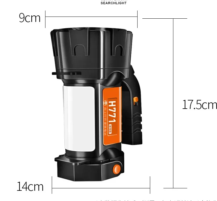 Lámpara portátil multifuncional de luz fuerte.