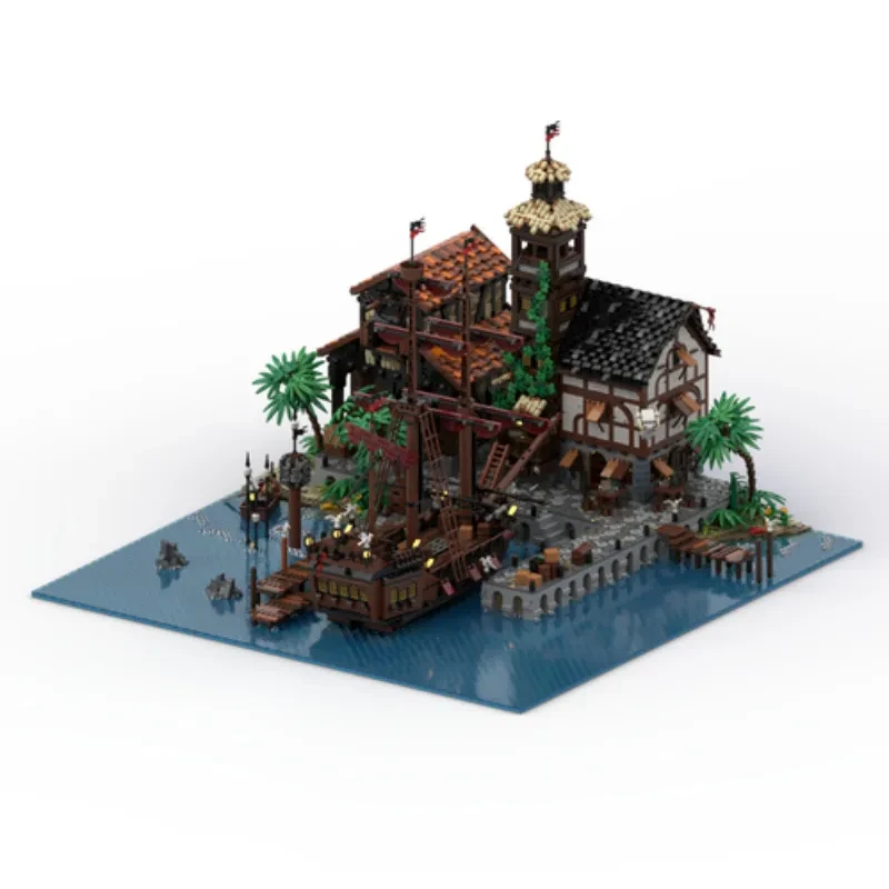 Juguetes de construcción modulares para la construcción de la terminal portuaria de Pirate Town
