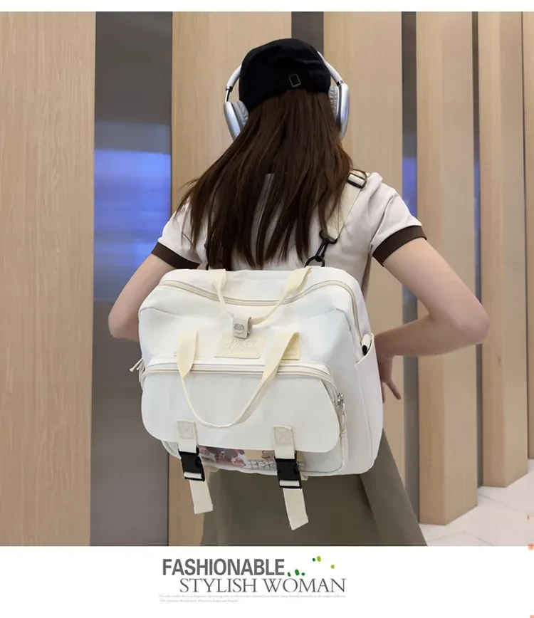 Mochila ligera con diseño de chica suave y linda con dibujos animados para estudiantes universitarios adolescentes