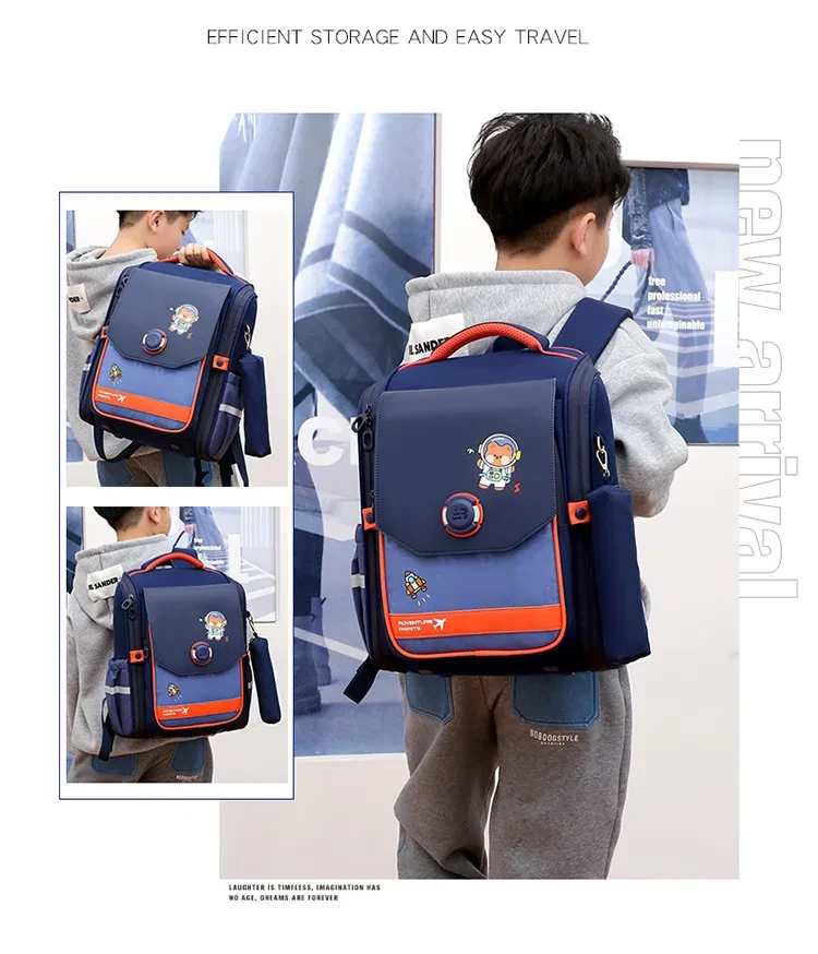 Mochila escolar One Piece Dropshipping para estudiantes de primaria, niños y niñas, con reducción de carga y protección para la columna vertebral.