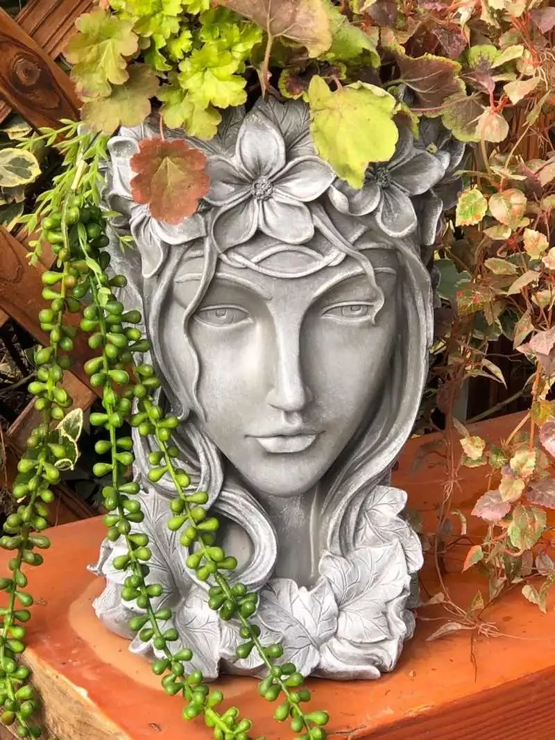 Cabeza de diosa griega, suculentas grandes, gran calibre, creativa, nórdica, Venus, estatua, decoración de balcón