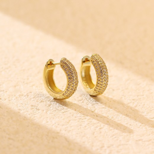 Pendientes de circonita irregular Pendientes de moda Diamante