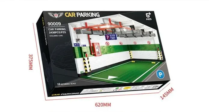 Juguete de bloques de construcción de estacionamiento real grande para niños
