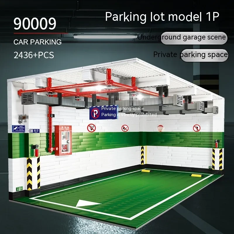 Juguete de bloques de construcción de estacionamiento real grande para niños