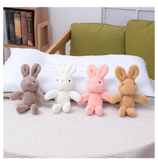 Conejo de peluche de 25 cm para niñas, juguete suave para dormir, regalo de cumpleaños