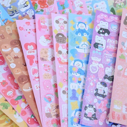 Pegatinas lindas pegatinas láser para diario, pegatinas de PVC impermeables para cuaderno, pegatinas DIY para traje