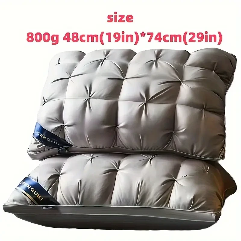 1 almohada de apoyo para el cuello de 48 x 74 cm para dormir profundamente, almohada alta que no se pliega para dormir.