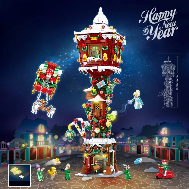 Cabaña de farola nórdica, juguetes de regalo para armar
