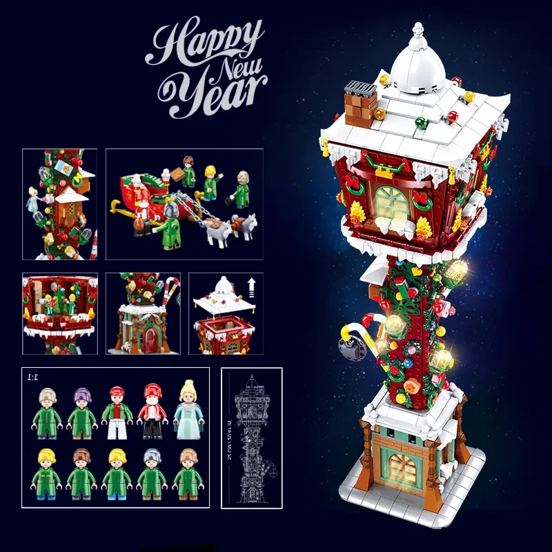 Cabaña de farola nórdica, juguetes de regalo para armar
