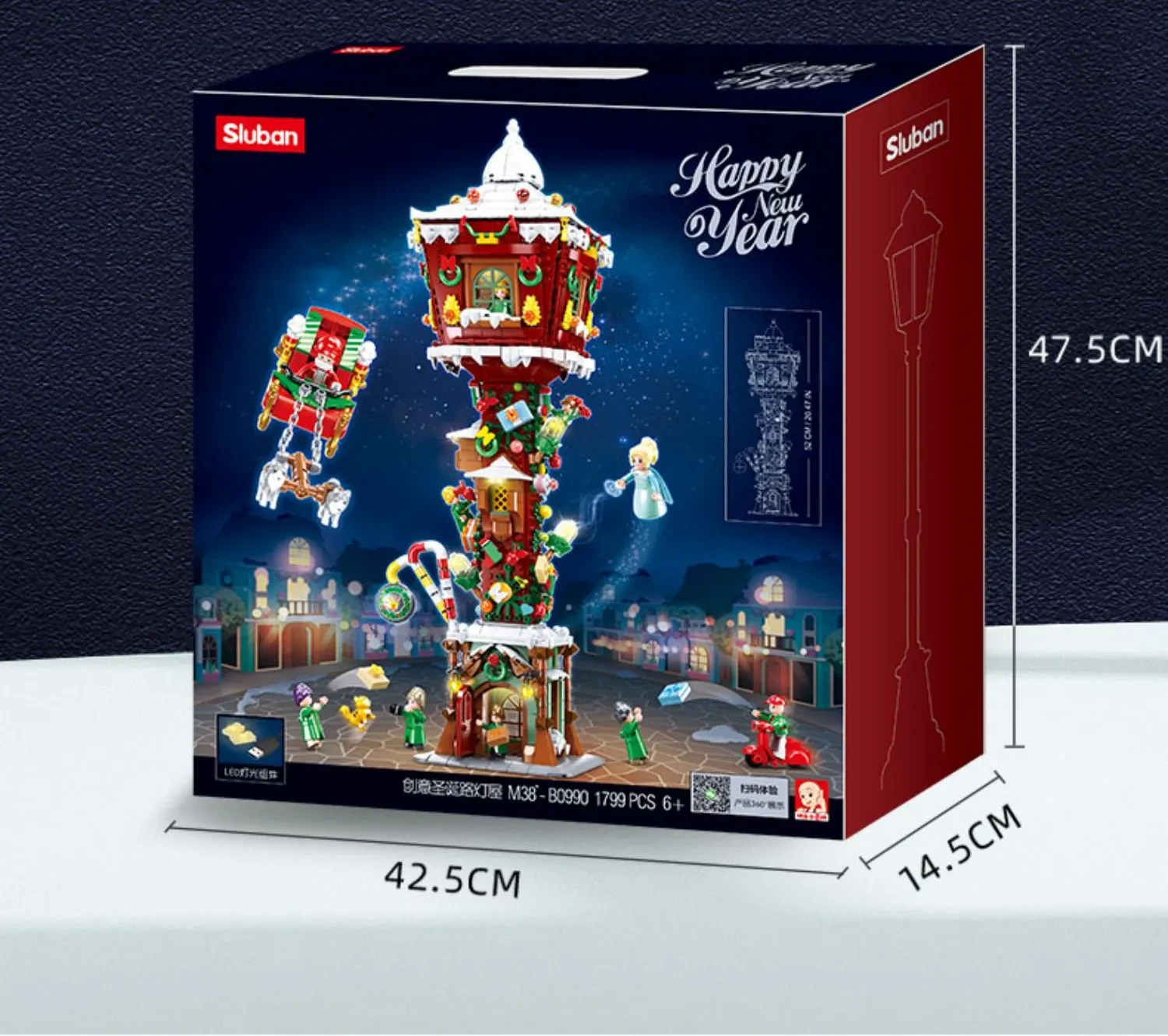 Cabaña de farola nórdica, juguetes de regalo para armar