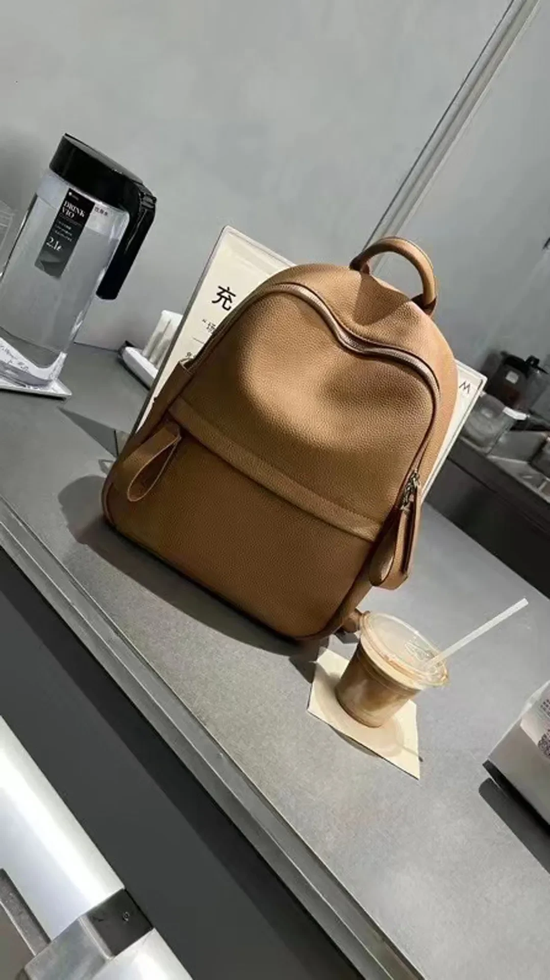 Mochila de cuero Baidu de alta calidad