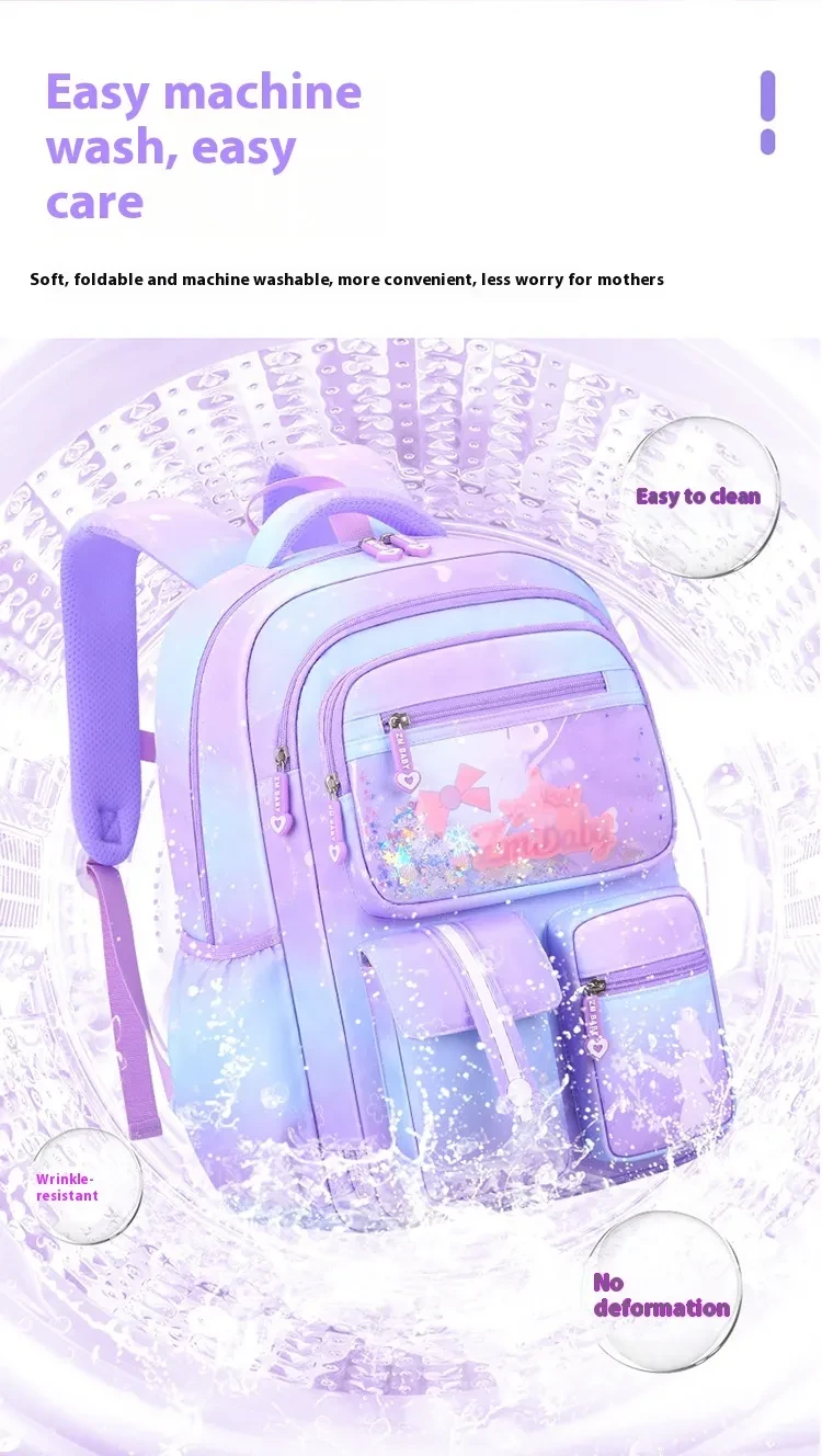 Mochilas escolares con diseño de dibujos animados, gran capacidad y protección para la columna vertebral, que reducen la carga para niños.