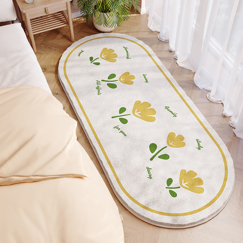 Alfombra ovalada para sala de estar, dormitorio, felpa gruesa
