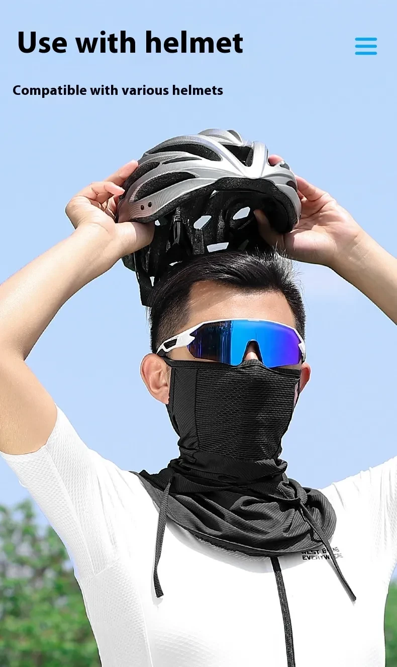 Máscara de ciclismo con capucha y protección solar