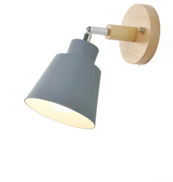 Lámpara de pared de noche con cremallera de madera