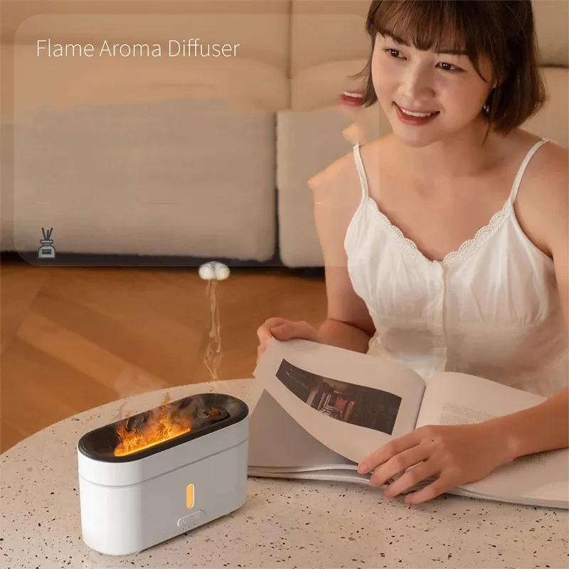 Humidificador de lámpara de llama, máquina de aromaterapia para el hogar