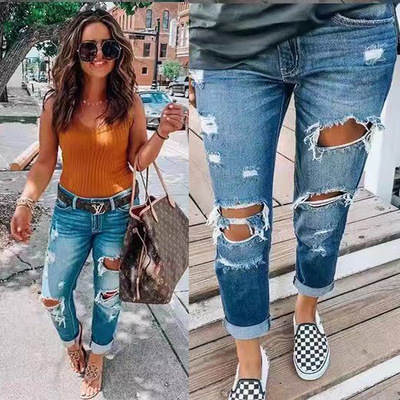 Vaqueros rotos con personalidad para mujer