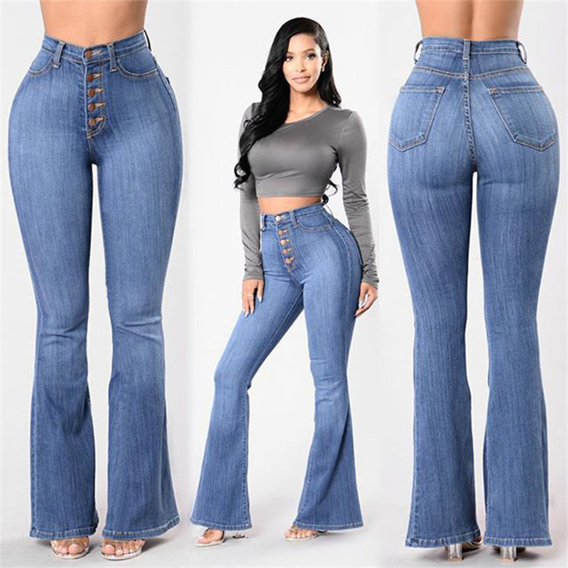 Nuevos jeans elásticos de cintura alta