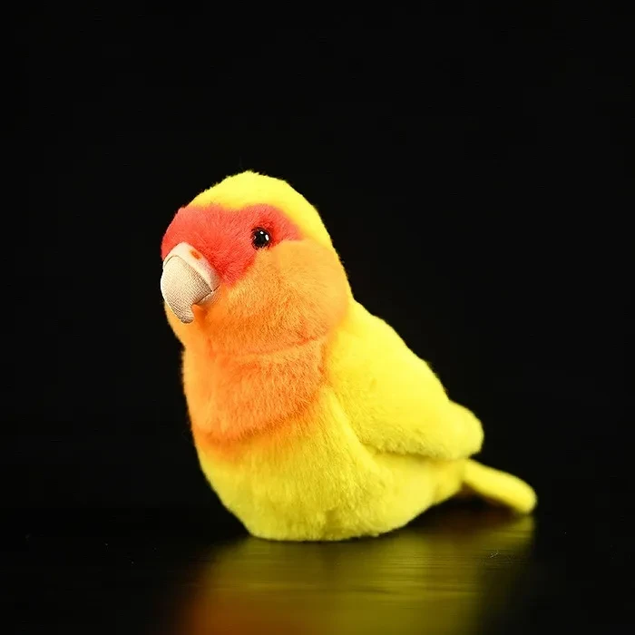 Peluche de loro de imitación de peonía amarilla de melocotón