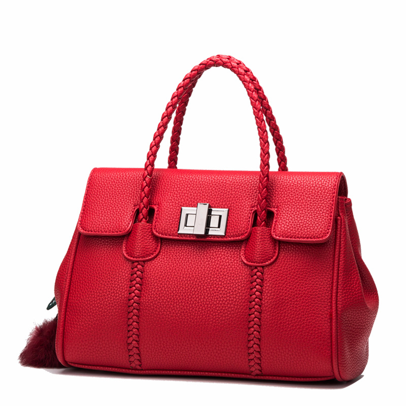 Bolsos de cuero bolso con estampado de lichi
