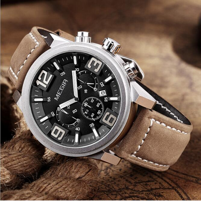 Reloj para hombre, reloj deportivo luminoso de tres esferas, resistente al agua.