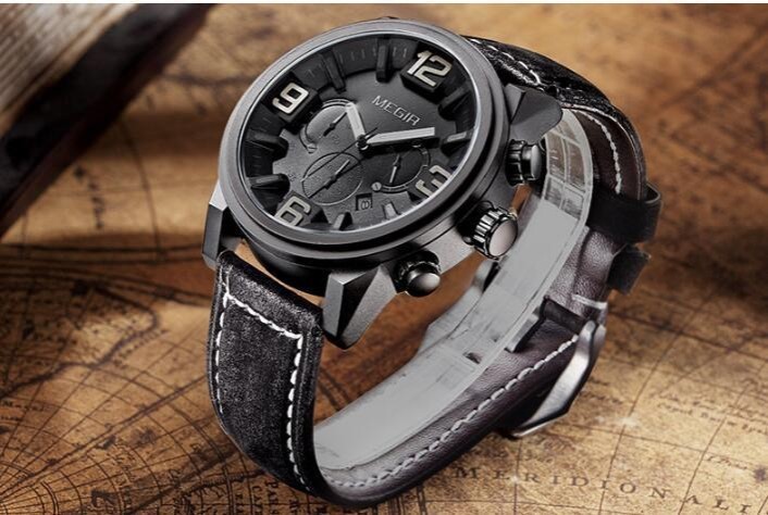 Reloj para hombre, reloj deportivo luminoso de tres esferas, resistente al agua.