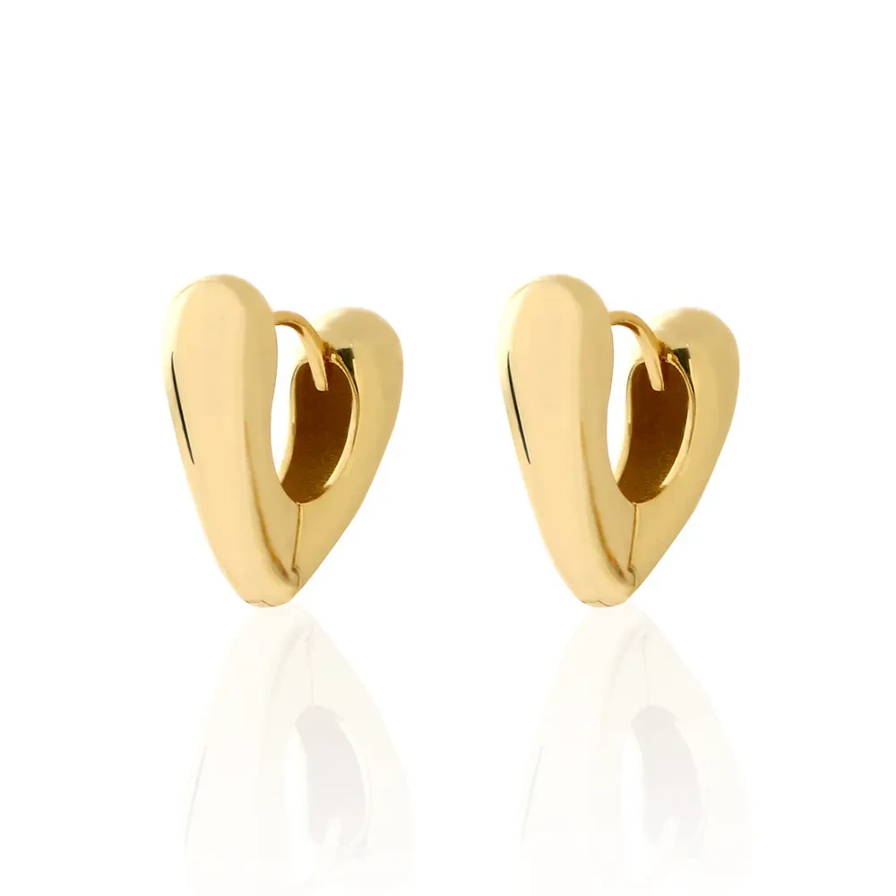 Pendientes de plata con diseño de amor, brillantes y sencillos para mujer