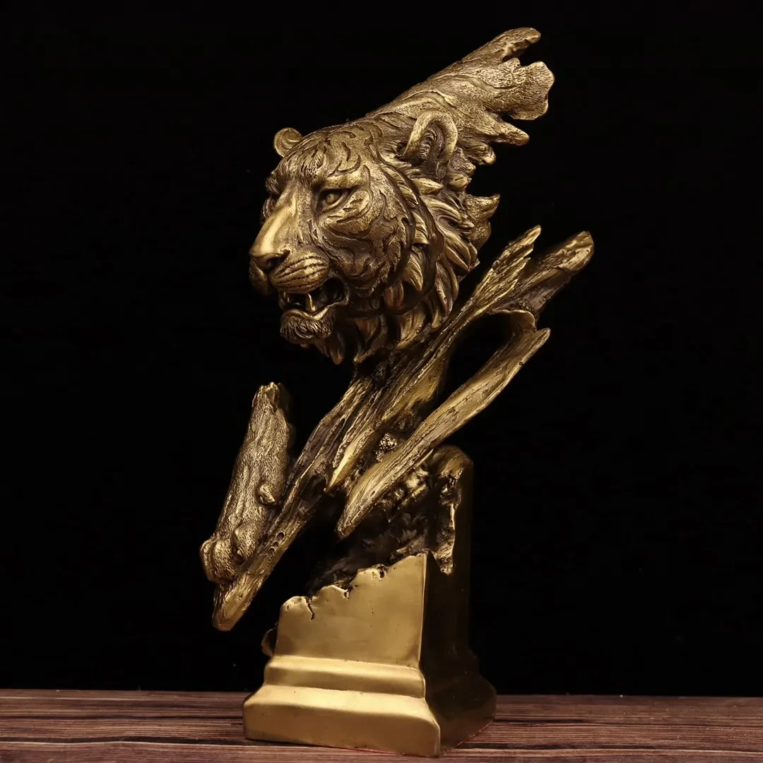 Adornos de cobre puro, tigre del zodíaco chino, dios moderno, decoración del hogar, artesanías