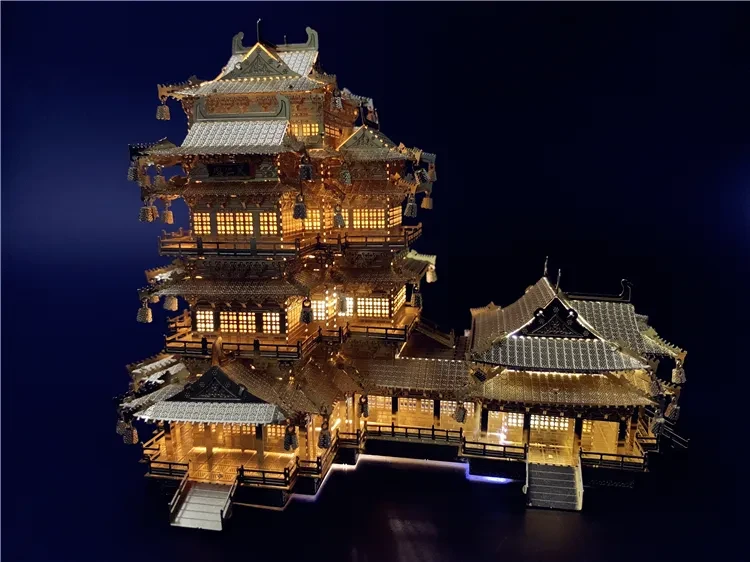 Nuevo Rompecabezas de cobre 3D DIY Torre Yuejiang