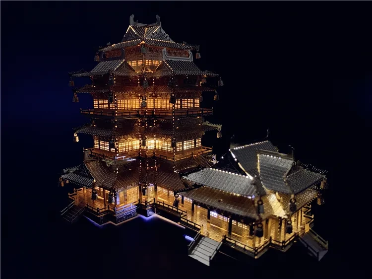 Nuevo Rompecabezas de cobre 3D DIY Torre Yuejiang
