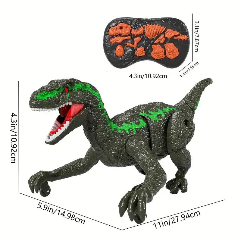 Juguete de control remoto Velociraptor recargable