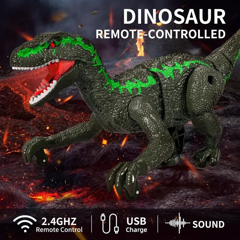 Juguete de control remoto Velociraptor recargable
