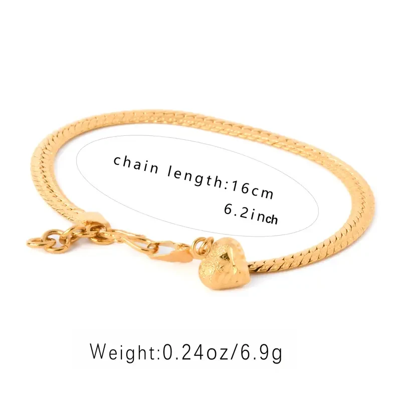 Elegante pulsera con dije de corazón para mujer