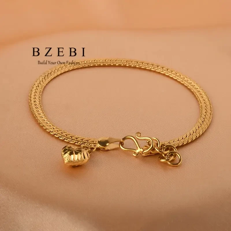 Elegante pulsera con dije de corazón para mujer
