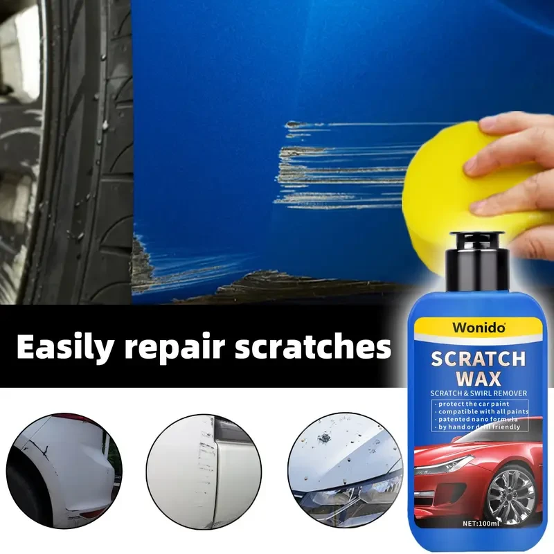 Cera para rayones y removedor de remolinos para autos, pulidor Nano Shine